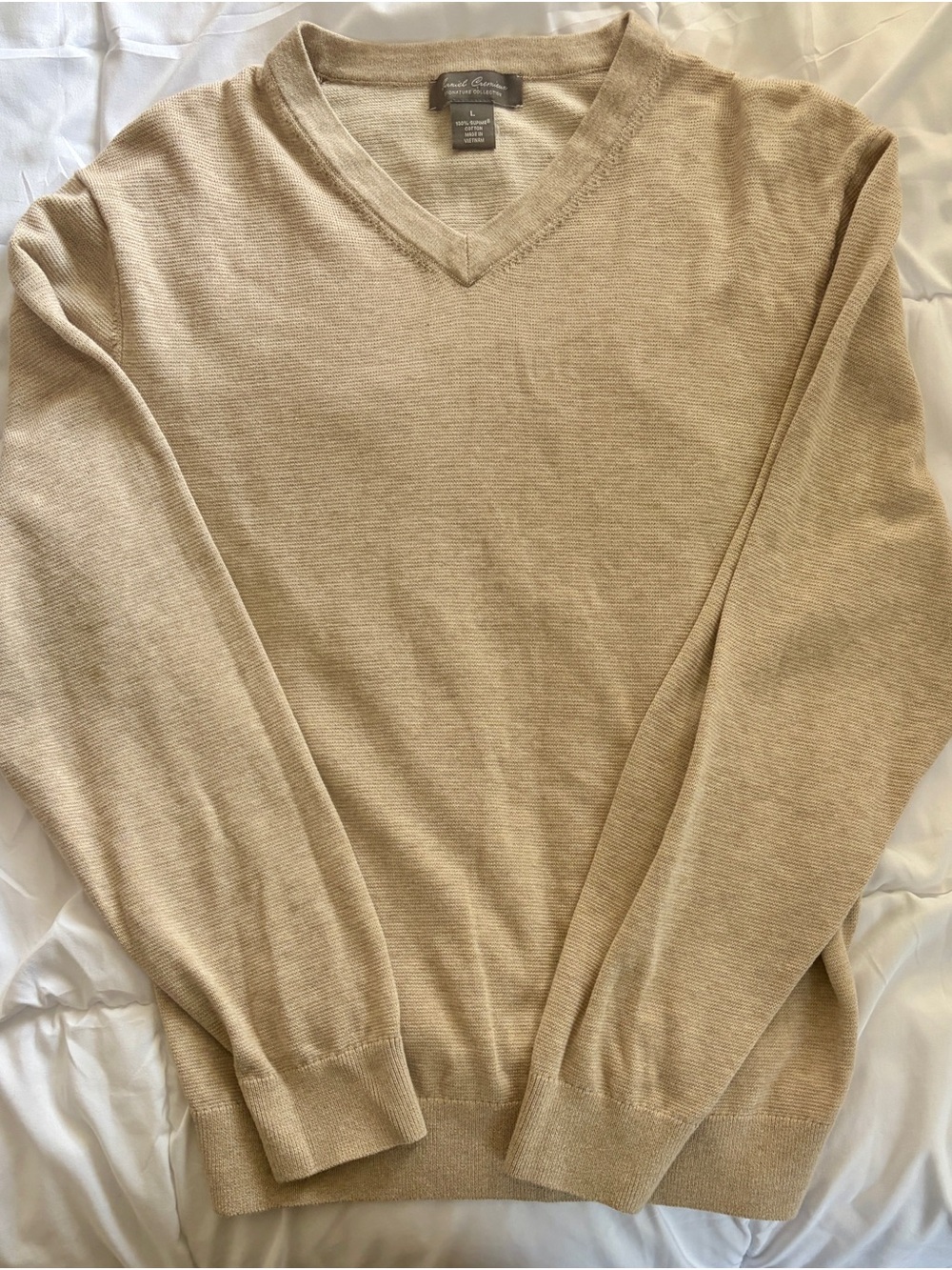 Daniel Cremieux Men's V-Neck Sweater in Beige